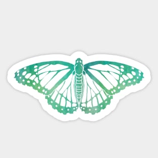 Butterfly Design in Blue and Green Paint Strokes Pattern 3 Sticker